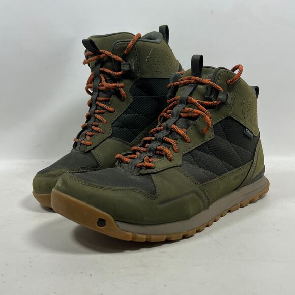 OBOZ Boots Mens 9.5 Bozeman Mid B-DRY Leather Hiking Shoes Insulated Green main image 9